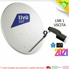 KIT PARABOLA SATELLITARE 80 CM TV ANTENNA ACCIAIO COMPLETA LNB 1 OUT SKY TIVUSAT