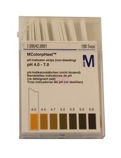 N°100 Strisce Cartine Tornasole indicatore pH 4-7 Merck® Germany