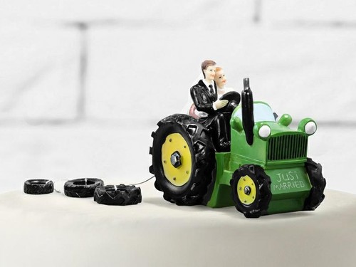 Cake topper sposi - sposi, trattore