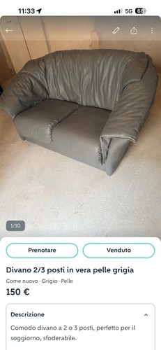 Divano vera pelle colore - in,