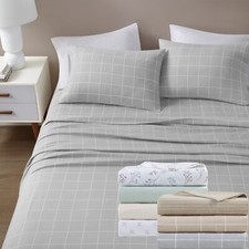 Beautyrest Set Lenzuola 4 Pezzi Oversize Cotone Flanella Tasca Profonda Letto Matrimoniale Queen King