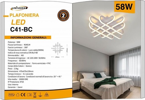 Plafoniera led universo c41 - led,