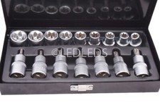 SET 1/2 CHIAVI A BUSSOLA TORX MASCHIO FEMMINA 16 PEZZI IMPRONTA INSERTI T20-T50