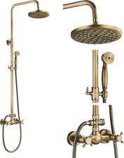 Miscelatore Doccia Vintage Sistema Doccetta Soffione Doccia a Pioggia 8 Pollici Antico