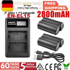 2x 2800 mAh EN-EL15 batteria e
