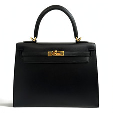 Hermes Kelly 25 Black Tadelakh