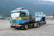 Foto camion Scania R 580 rimorchio piattaforma Svizzera blu Martin Wittwer AG Tr #j8px
