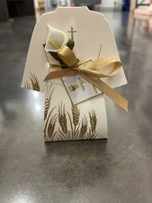 SCATOLA VUOTA TUNICA COMUNIONE PORTA CONFETTI REGALO SEGNAPOSTO BAMBINO