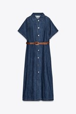 ZARA Z1975 ABITO MIDI DENIM
