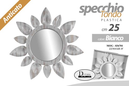 Specchio bianco girasole - bianco, fiore