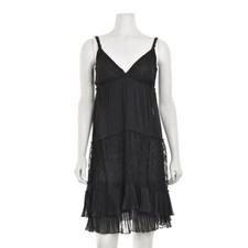 Abito Sonia Fortuna Italy nero pizzo a strati slip dress/negligee babydoll dress tg XS