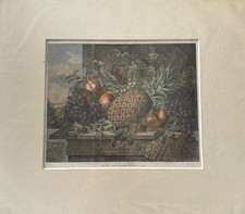 Xilografia in Pass Acquerellato a mano Fine ‘800 Natura Morta