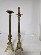 Coppia di Candelabri in Bronzo dorato Arte Sacra Periodo Inizi del 900...