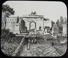 Glass Magic Lantern Slide GATES OF HERCULANEUM RESTORED C1910 ROMAN ITALY  