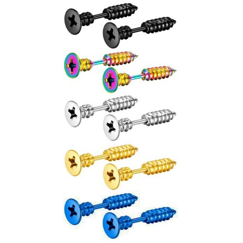 2pcs orecchini punk chiodo - 2pcs,