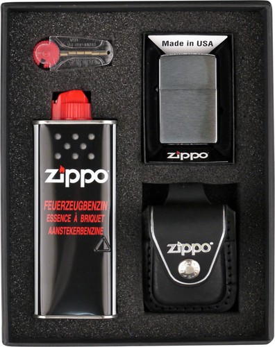 Zippo set cromo spazzolato - cromo, /
