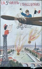 co194 cartolina militare www1 propaganda umoristica la 5 armata i ballonari