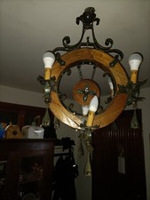 lampadario rustico "stile taverna" fatto a mano