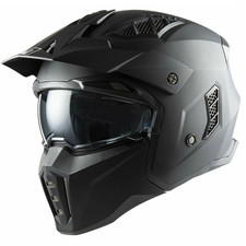 MPH Casco Moto Integrale Jet Mentoniera Staccabile Harrier Doppia Visiera Nero