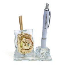 33302 Bomboniere Profumatore PortaPenne Cristallo Sacra Famiglia Comunione