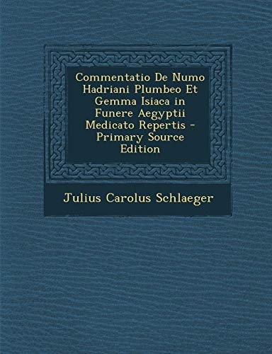Schlaeger commentatio de - schlaeger,