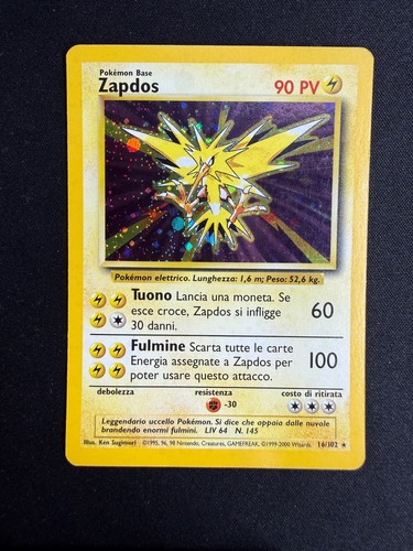 Pokemon zapdos 102 set base - zapdos, 16/102