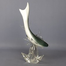 Scultura Squalo Vetro Murano Sommerso 42 Cm Design Modernariato Anni '70