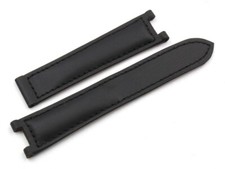 Cartier Pasha  Misura 18mm per Deployante Pieghevole Nero Cuoio Gommato PROMO
