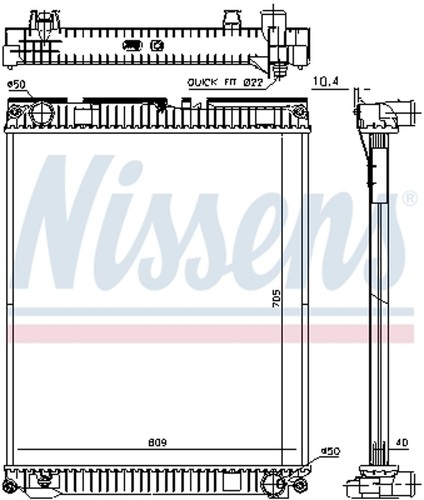 Radiatore acqua motore - , nissens