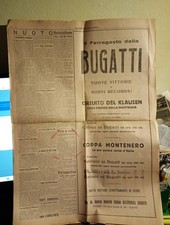 1927 BUGATTI- pubblicita' BUGATTI tipo corsa ,CHIRON,MATERASSI-  , GAZZETTA 1927