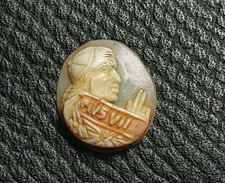 Antico Micro Cammeo 14x12mm Papa Pio VII (1800-1823). Carved Shell Cameo Cammeo