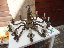 lampadario tutto in ottone 10 luci portalampade a candela E14