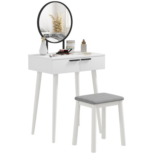 Homcom set vanità - set, comodino