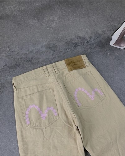 Jeans evisu beige - beige, rosa
