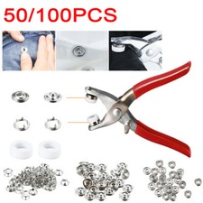 100/50PCS Pinze a Pinza Anello Pressa Borchie a Scatto Popper Fissaggi 9,5mm Fai da Te Tool Kit