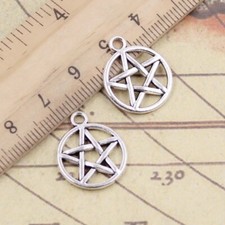 10 ciondolo PENTACOLO 20 x 16 mm charm WICCA  charms PAGAN gotico 
