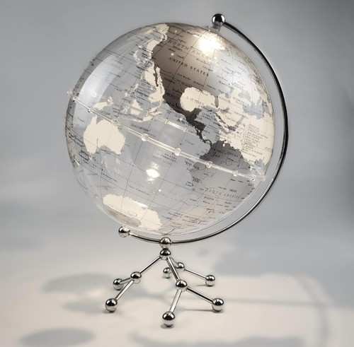 Globo terra argento - terra, argento,