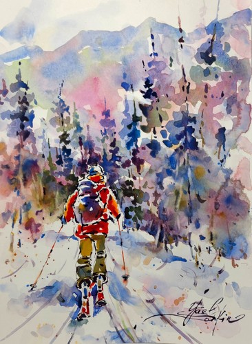 Dipinto paesaggio invernale