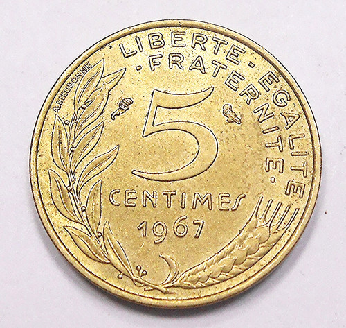 Francia 1967 centimes ms - 5, ch