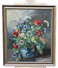 Ingeborg Benthine Dubois - Natura morta floreale - olio su tela, firmato