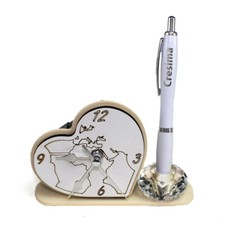 34963 Bomboniere Portapenne  Orologio Mappamondo Penna Cresima