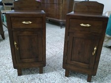 Coppia di comodini antichi perfettamente restaurati in legno massello noce