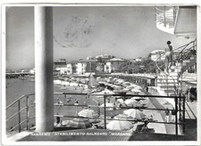 CARTOLINA DI IMPERIA ,SANREMO - STABILIMENTO BALNEARE MORGANA  viaggiata 1955