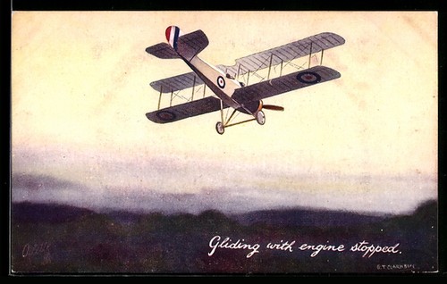 Gliding with engine - , stop