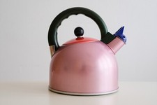 Raro bollitore tè giapponese corno au cookvessel rosa retrò metà secolo fischio moderno