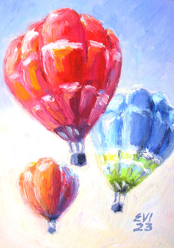 Mongolfiera originale dipinto - mongolfiera,