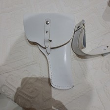 Fondina Polizia Municipale Bianca In Cuoio.  In Ottimo Stato Pari Al Nuovo