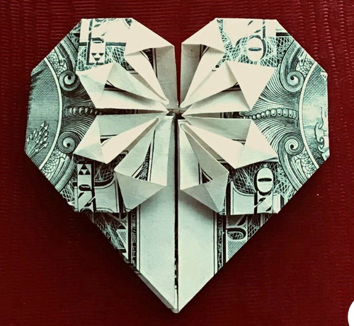 Cuori origami dollaro - cuori,