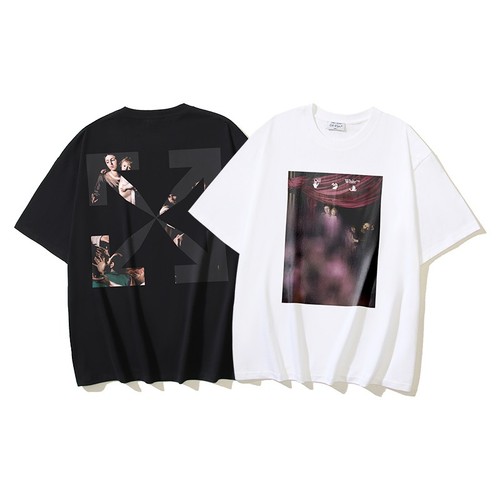 Shirt off white nero - t-shirt,