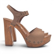 Sandali in pelle color tortora